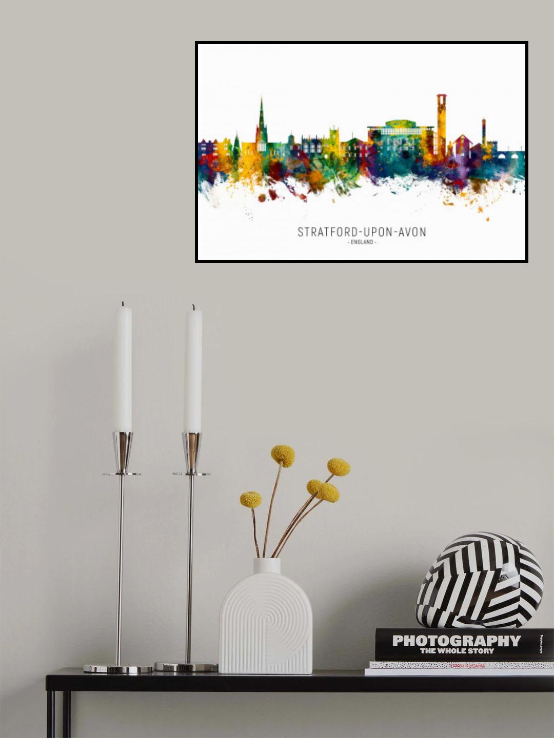 Stratford-upon-Avon England Skyline Poster och Canvastavla