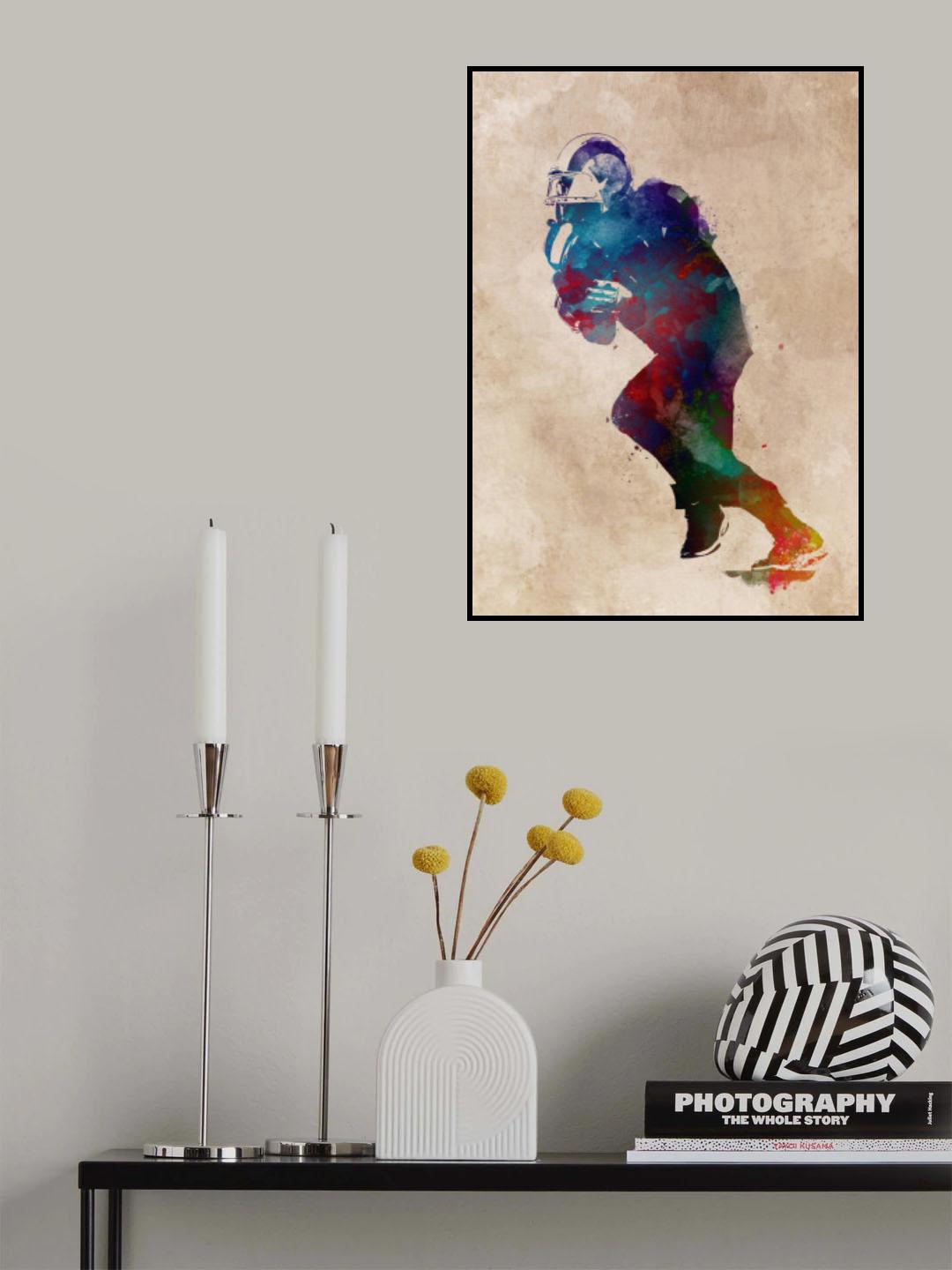 American Football Player Sport Art 11 Poster och Canvastavla