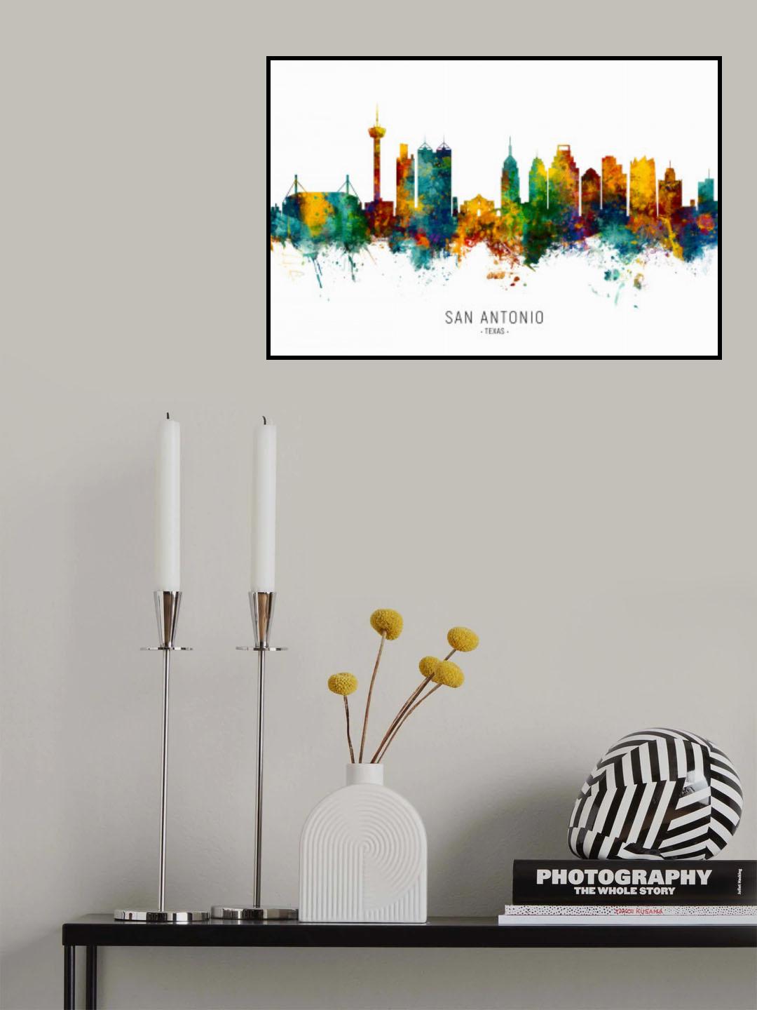 San Antonio Texas Skyline Poster och Canvastavla