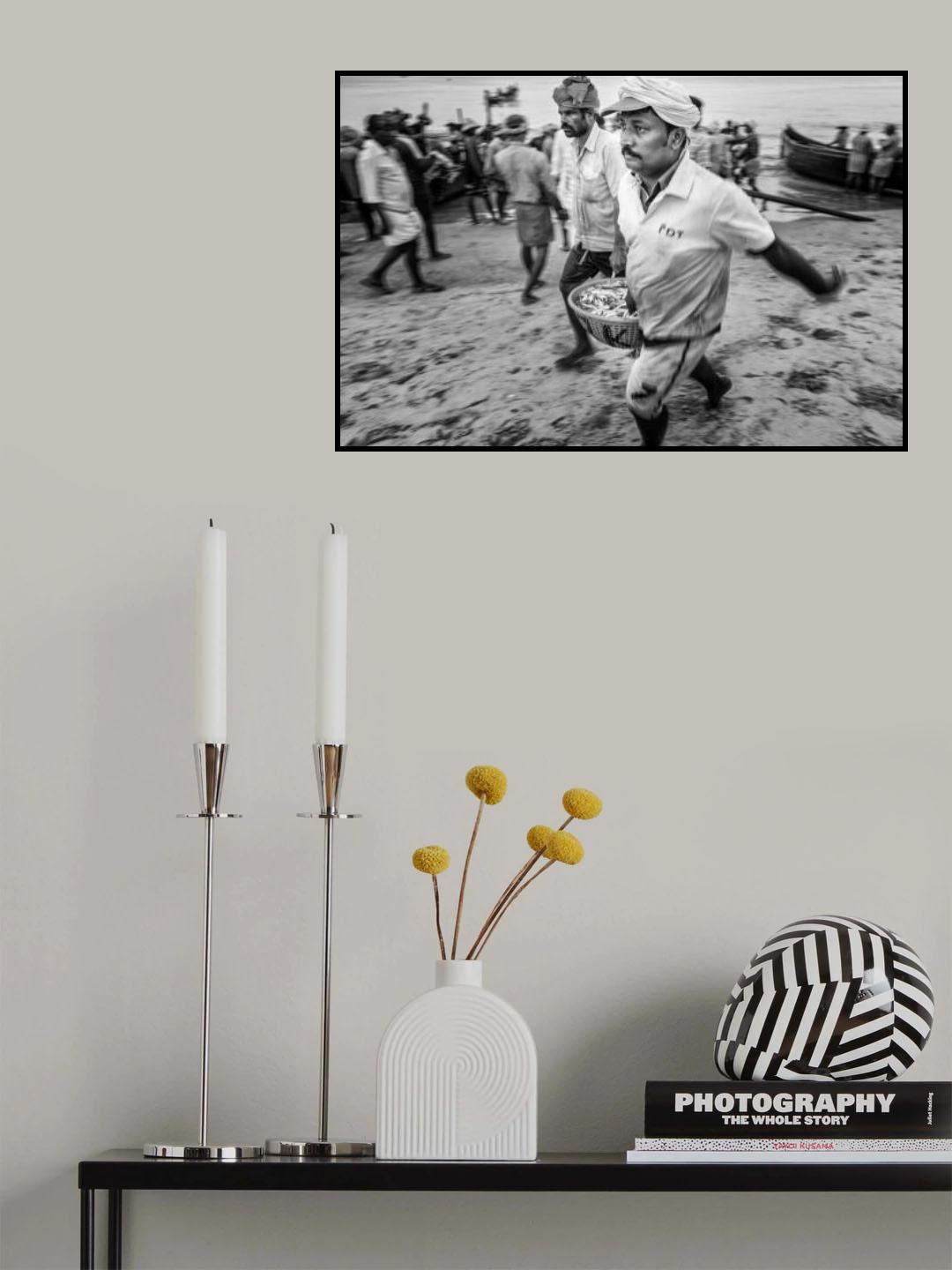 arrivage des filets de pêche Poster och Canvastavla