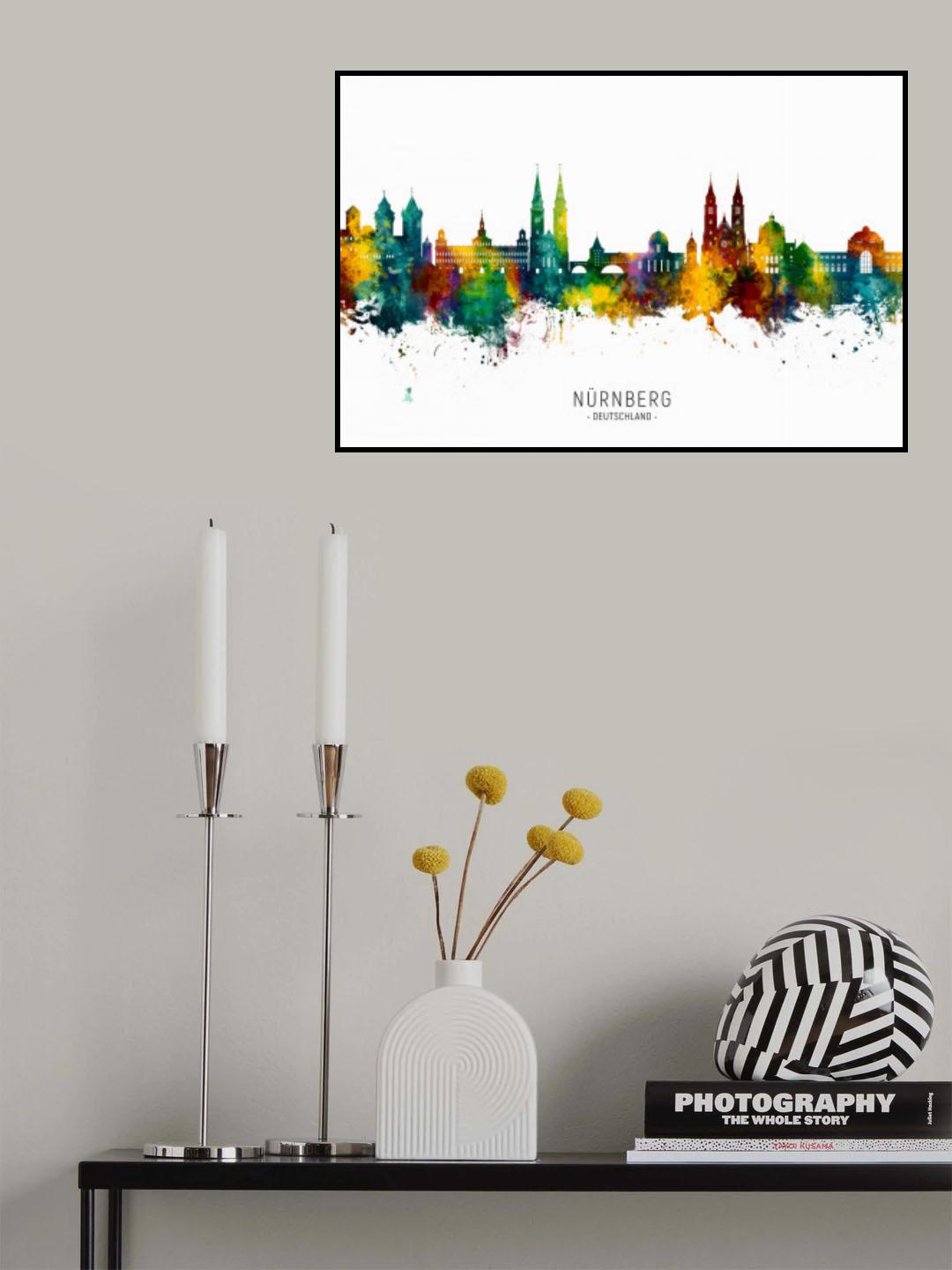 Nürnberg Germany Skyline Poster och Canvastavla