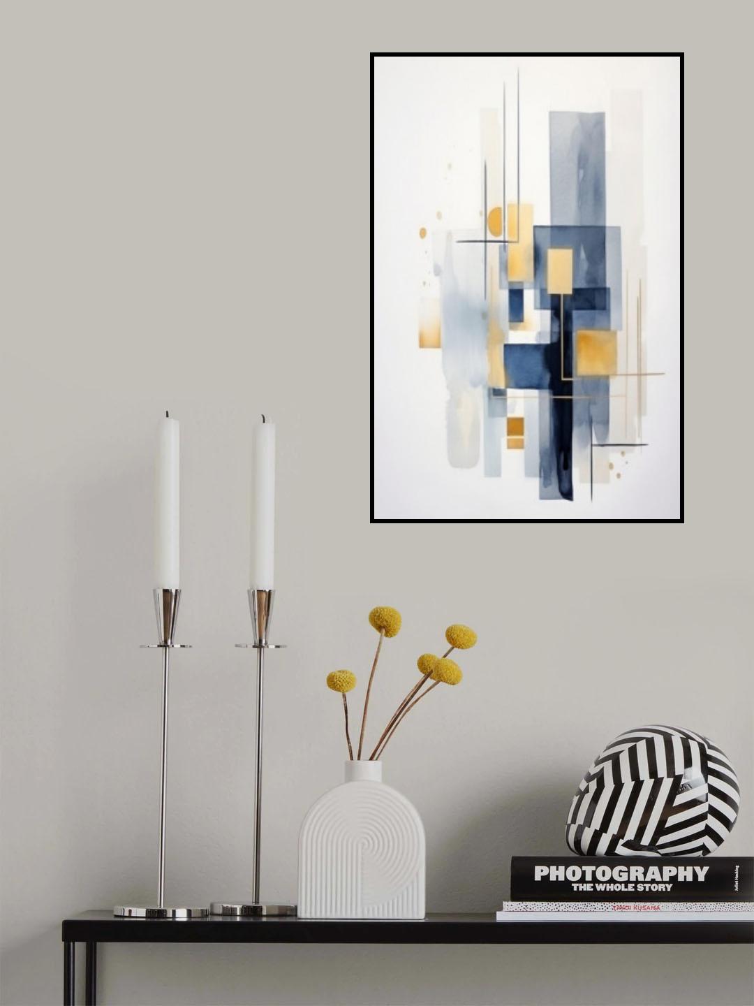 Blue Geometric 1 Poster och Canvastavla