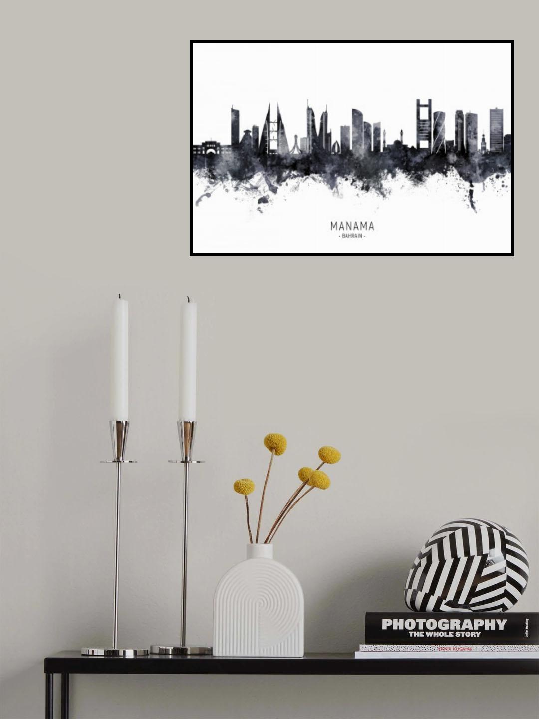Manama Bahrain Skyline Poster och Canvastavla