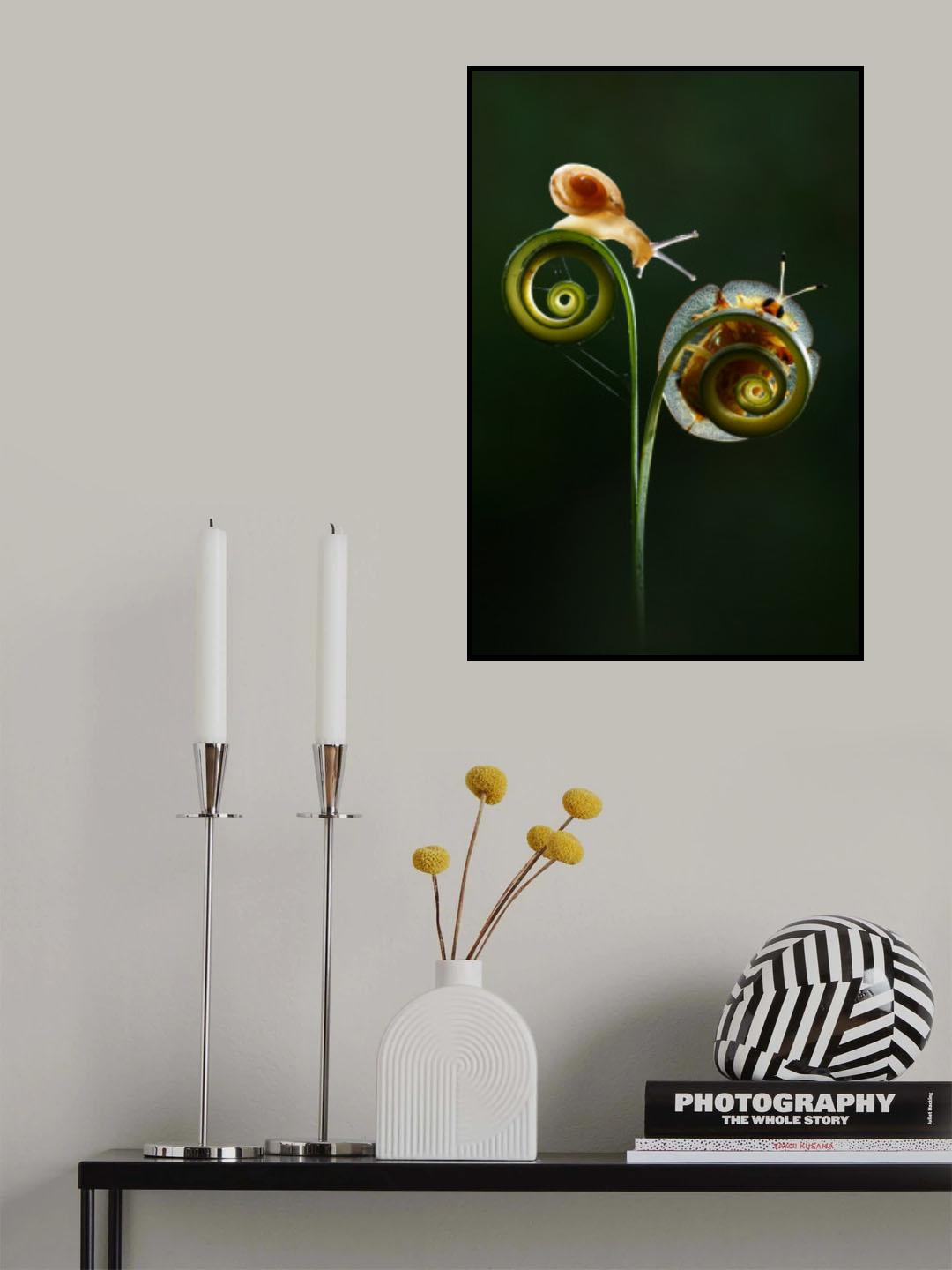 Snail with Ladybugs Poster och Canvastavla