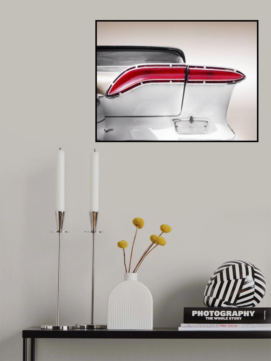 US classic car 1958 taillight abstract Poster och Canvastavla