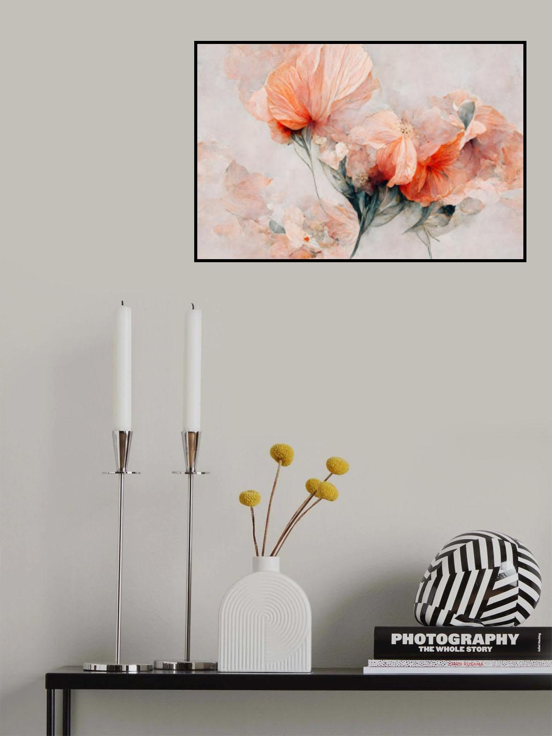Wild Flowers On Beige Background Poster och Canvastavla
