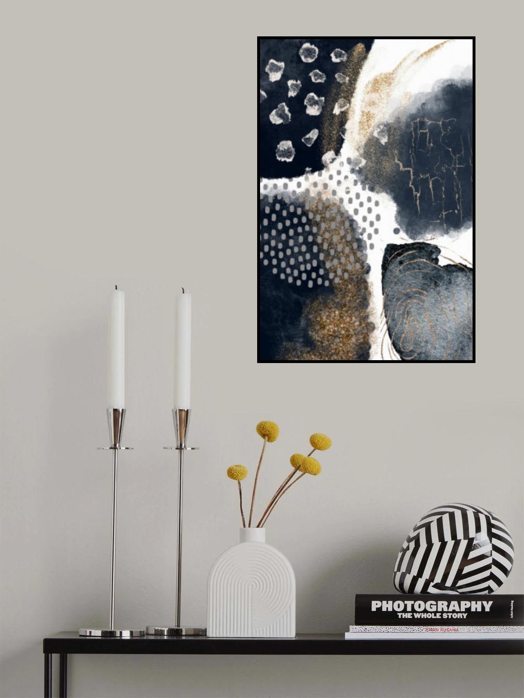 Abstract Black and Gold-1 Poster och Canvastavla