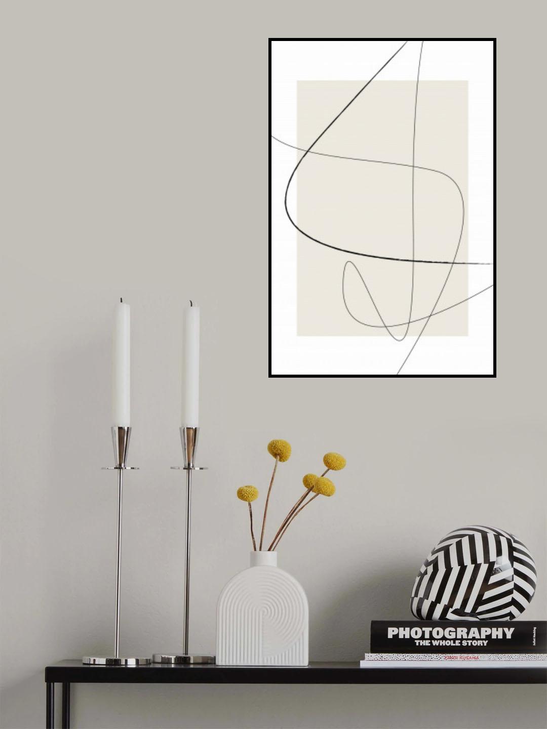 Beige Abstract Poster och Canvastavla