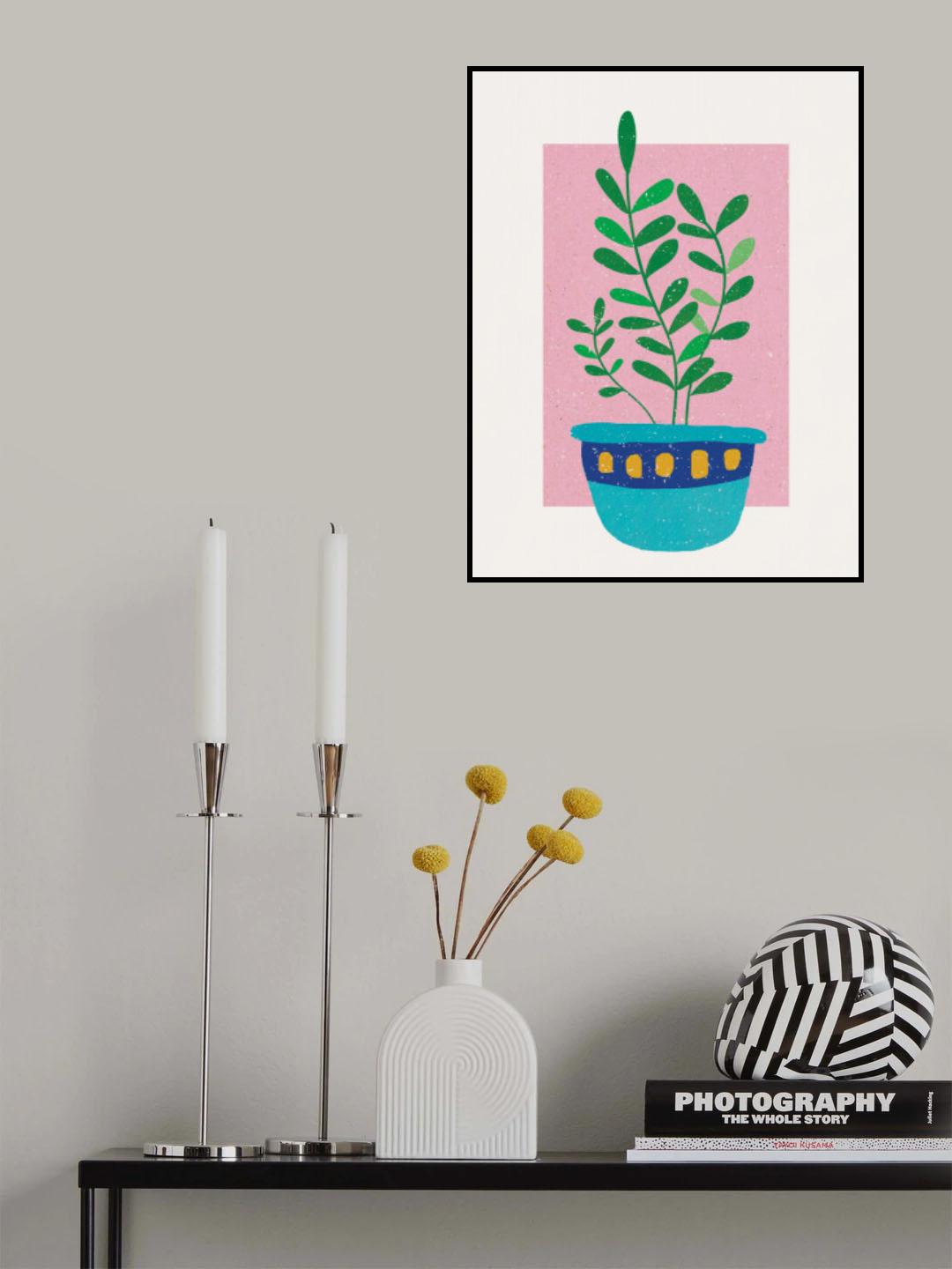 Plant in Sunset Poster och Canvastavla