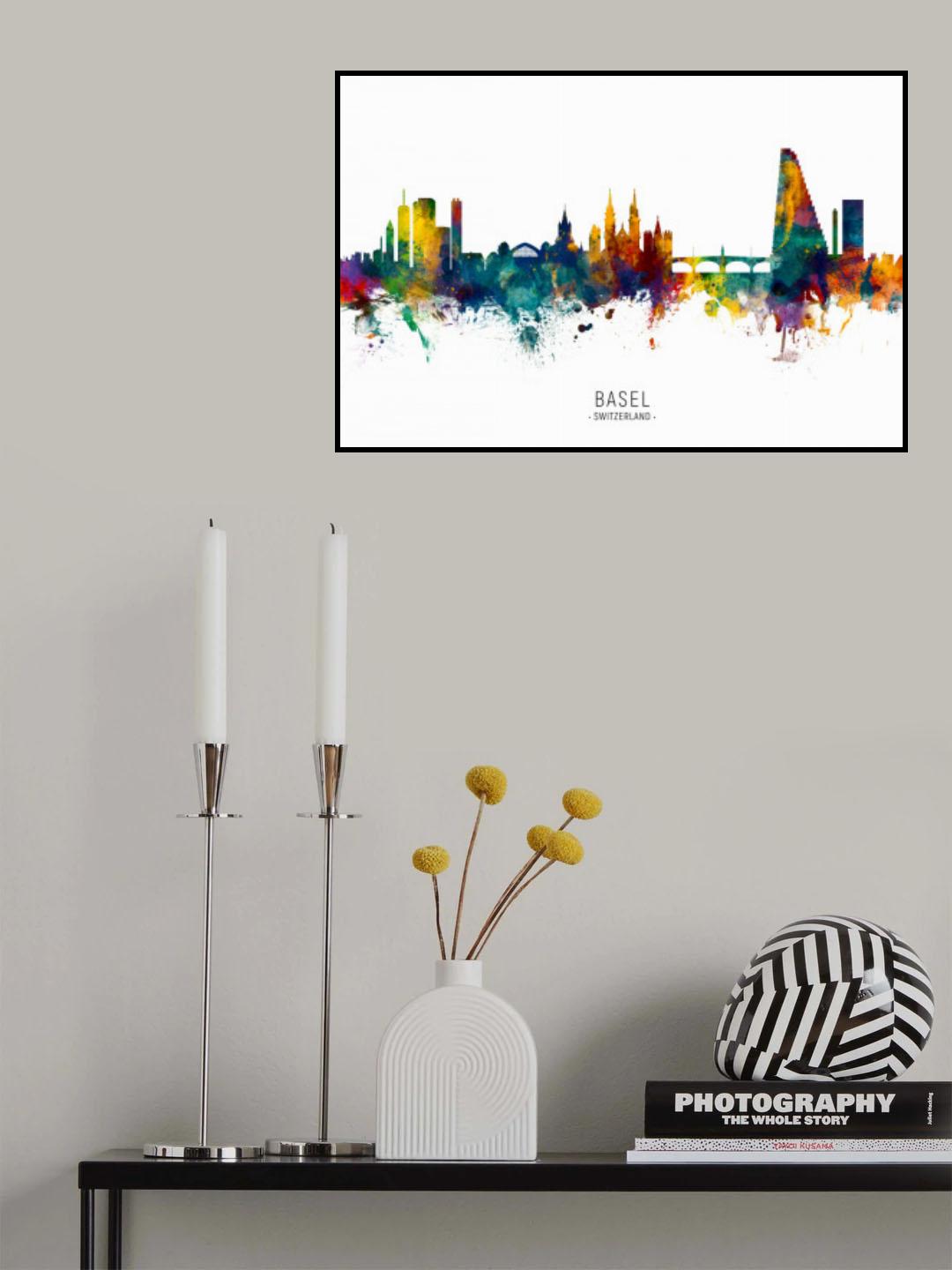 Basel Switzerland Skyline Poster och Canvastavla
