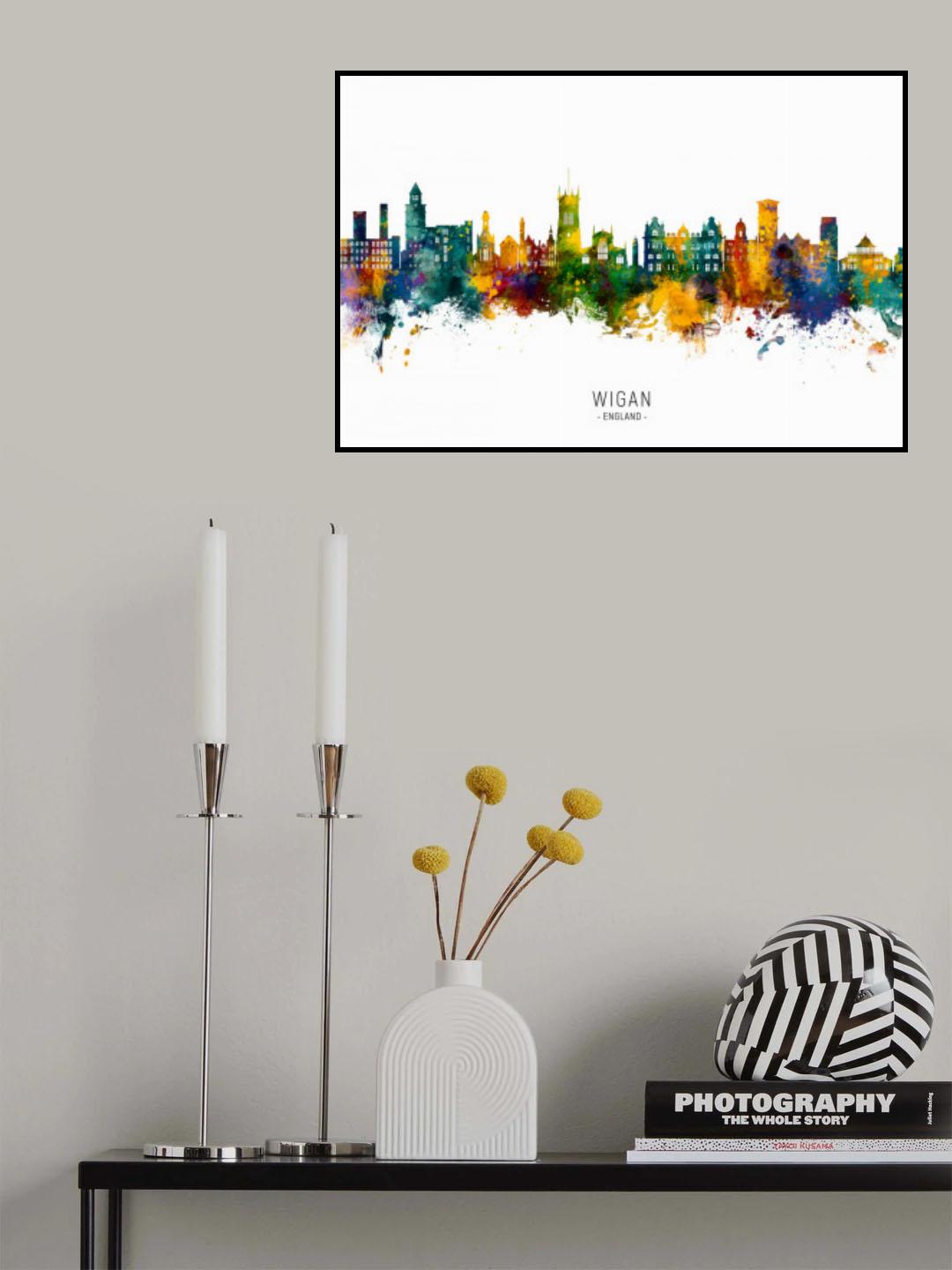 Wigan England Skyline Poster och Canvastavla