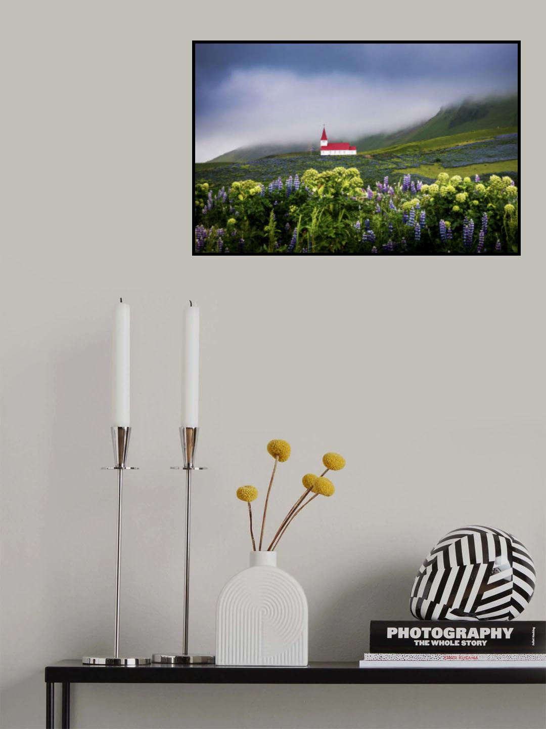 Blossoms Beneath Vik's Beacon Poster och Canvastavla