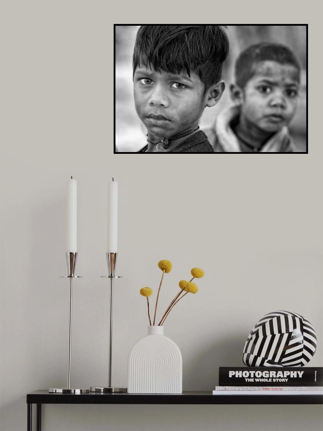 Children in a village Poster och Canvastavla