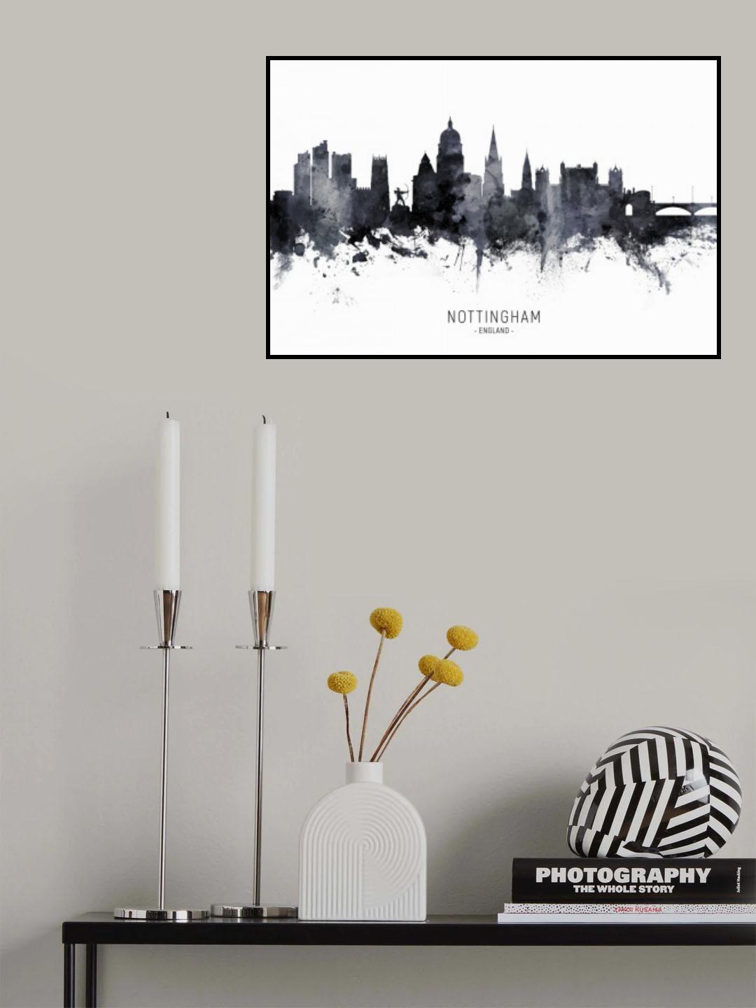 Nottingham England Skyline Poster och Canvastavla