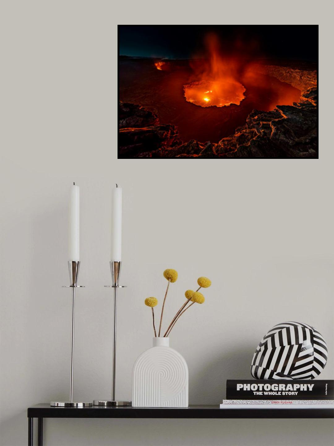 Volcano Erta Ale Ethiopia Poster och Canvastavla