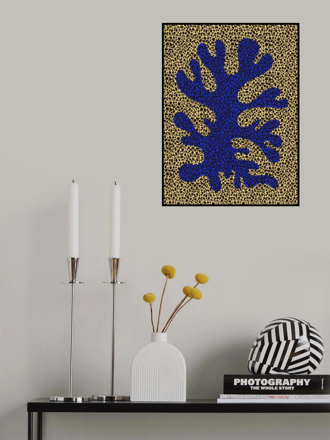 Blue and Yellow Coral Study Poster och Canvastavla