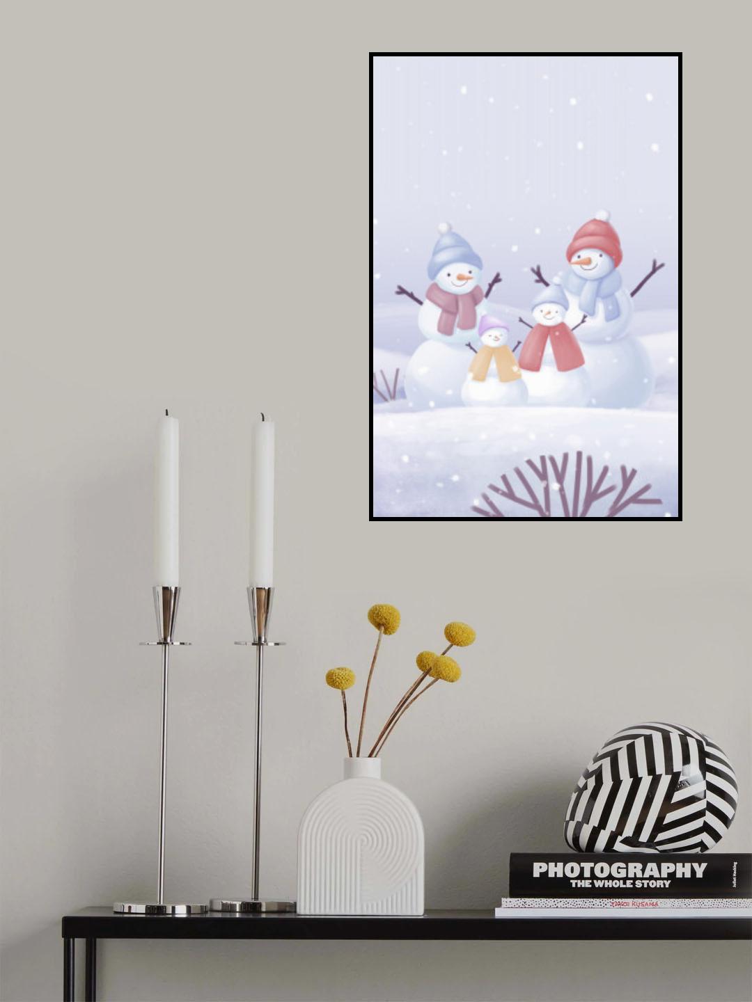 Snowman Family Poster och Canvastavla