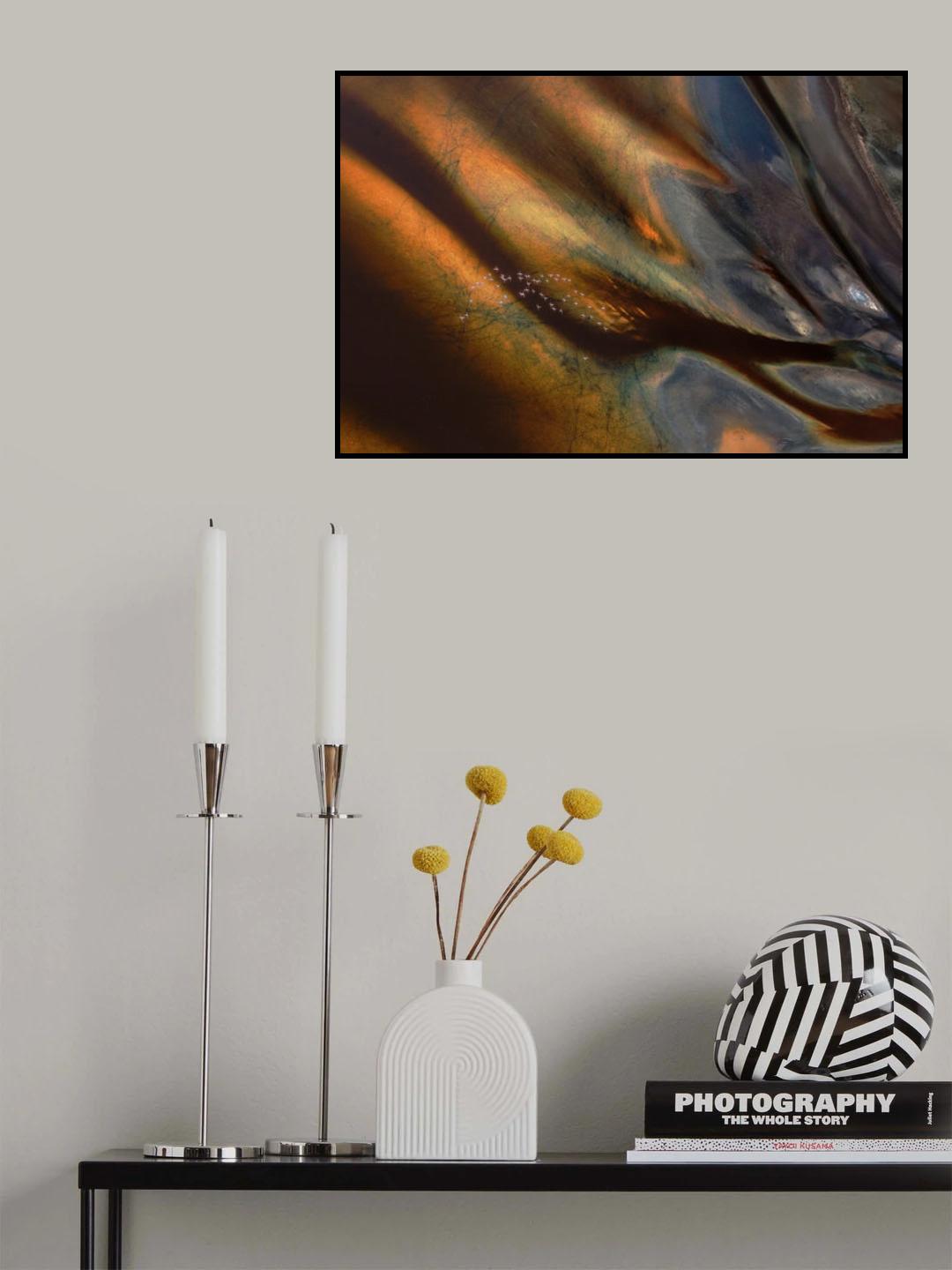 Pattern in Magadi Lake Poster och Canvastavla