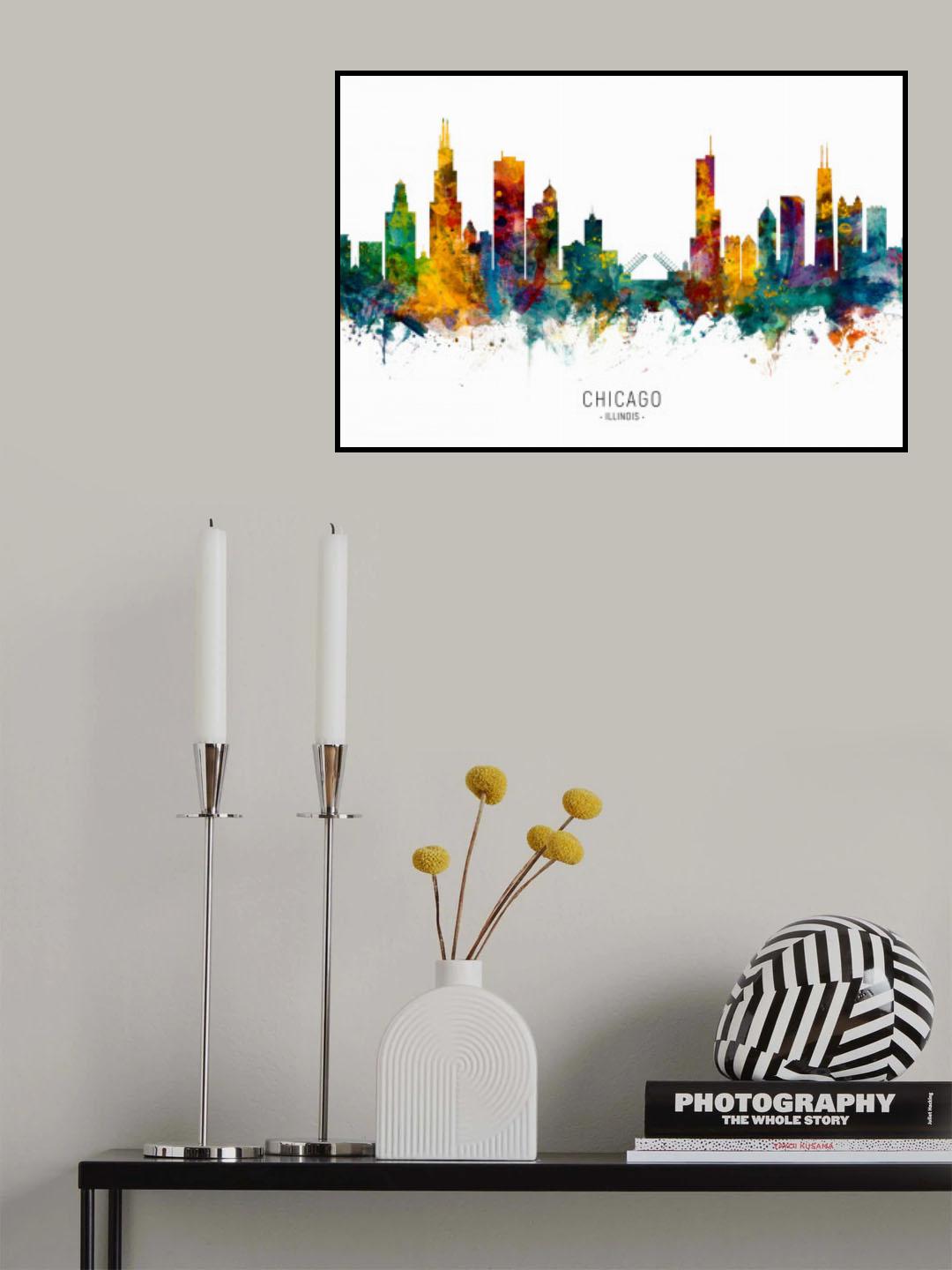 Chicago Illinois Skyline Poster och Canvastavla