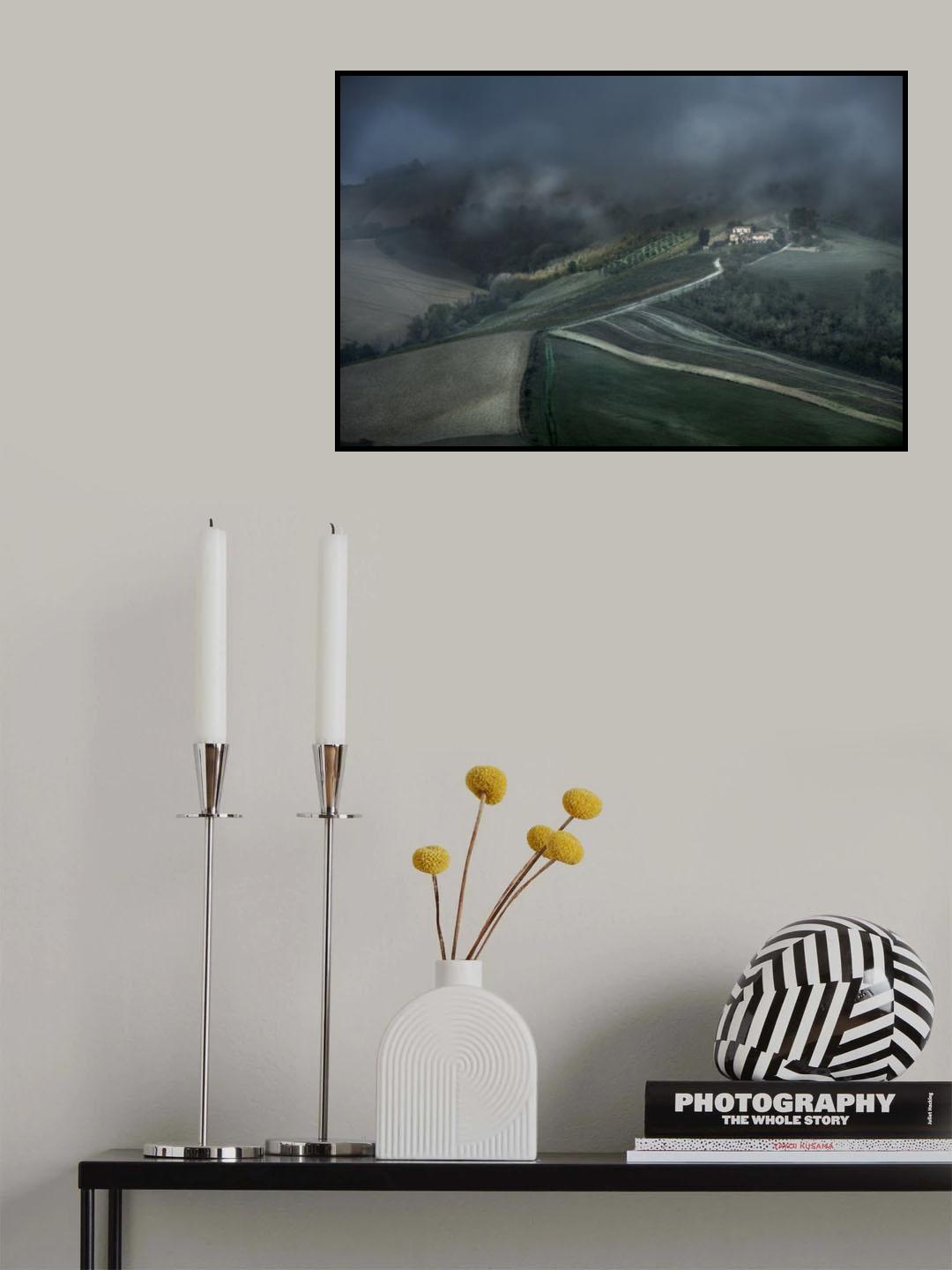 Sunbeams in the fog Poster och Canvastavla