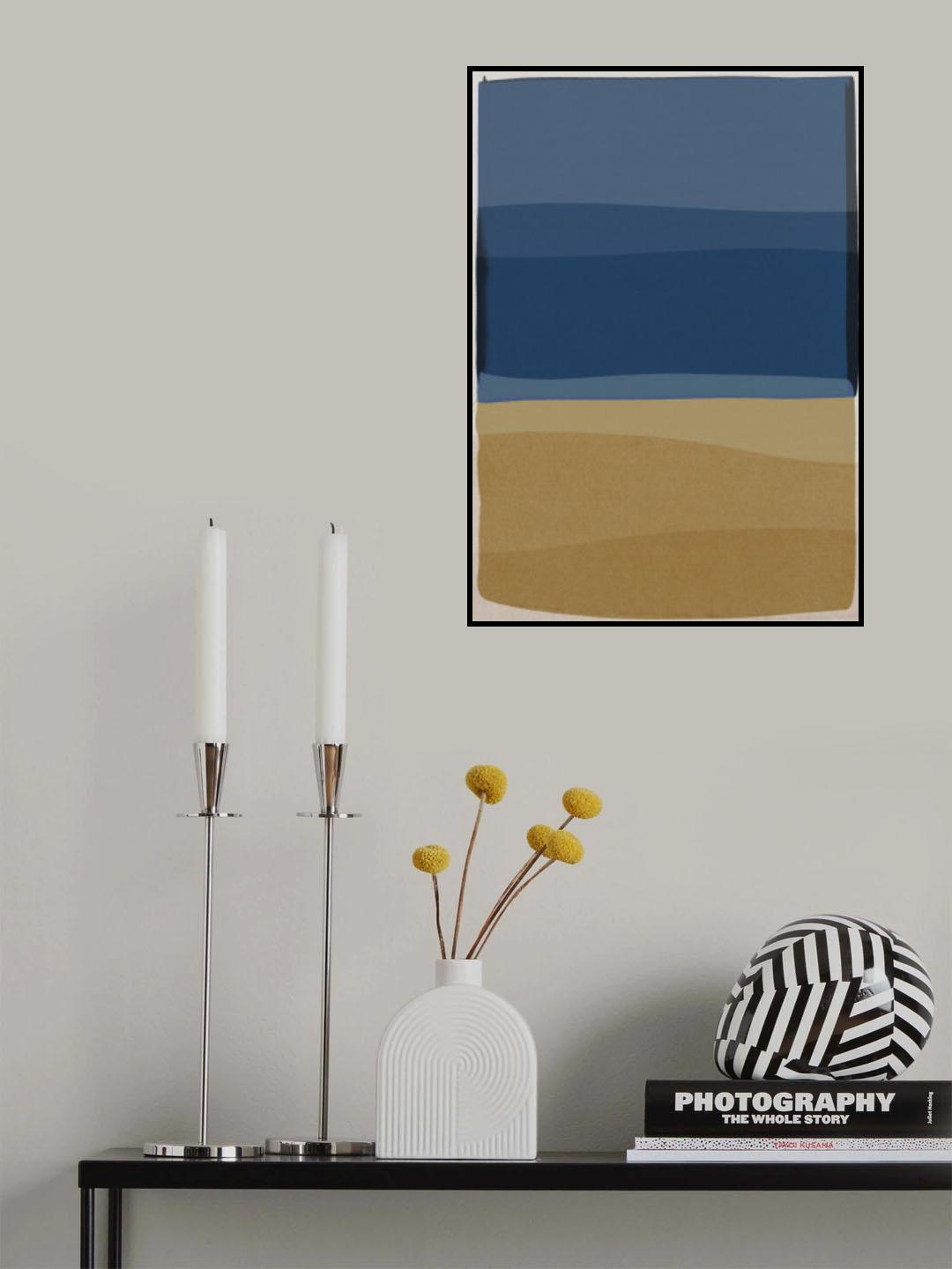 Modern Blue and Brown Poster och Canvastavla
