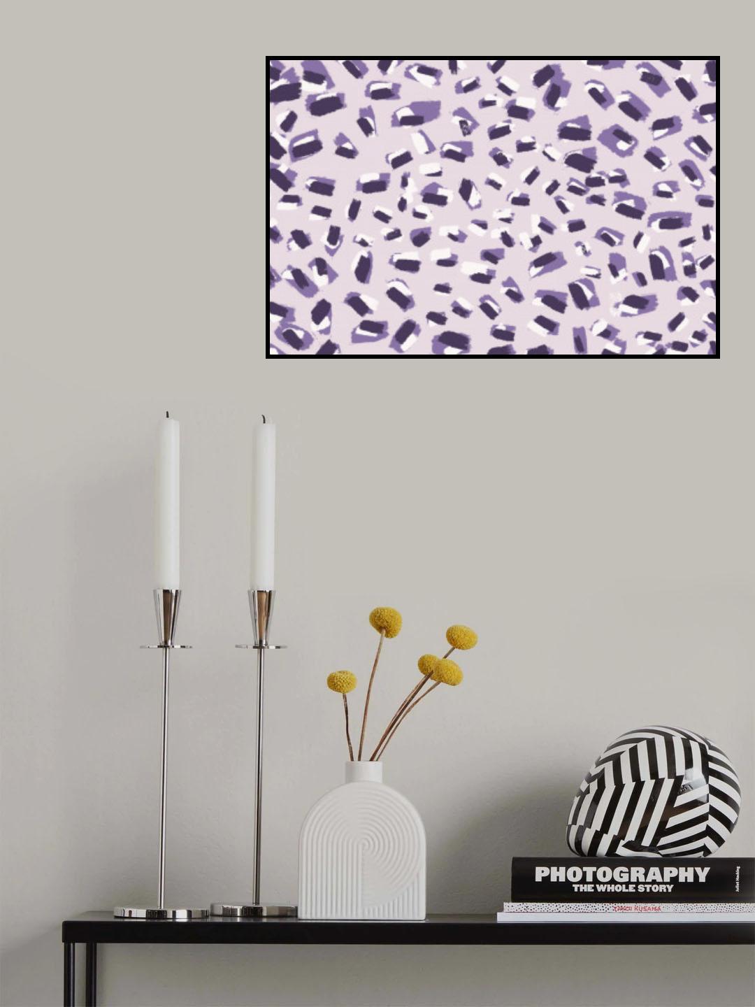 Scattered Small Purple Strokes Pattern Poster och Canvastavla