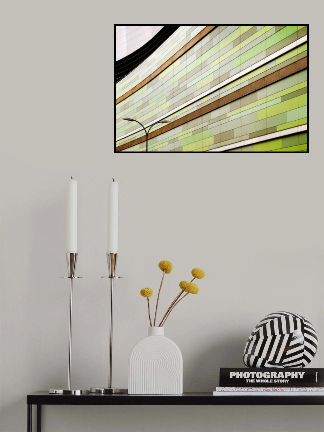 Linear in green Poster och Canvastavla