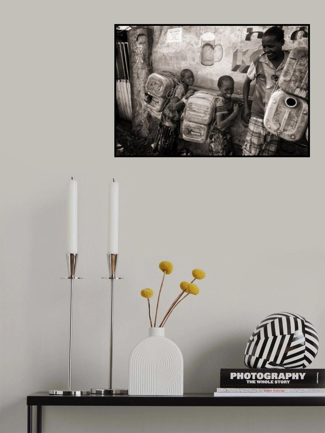 Ethiopia, in the way to collect water (black & white version) Poster och Canvastavla