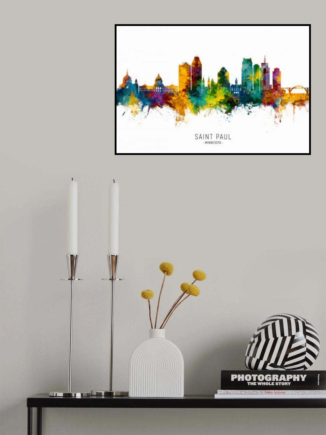 Saint Paul Minnesota Skyline Poster och Canvastavla