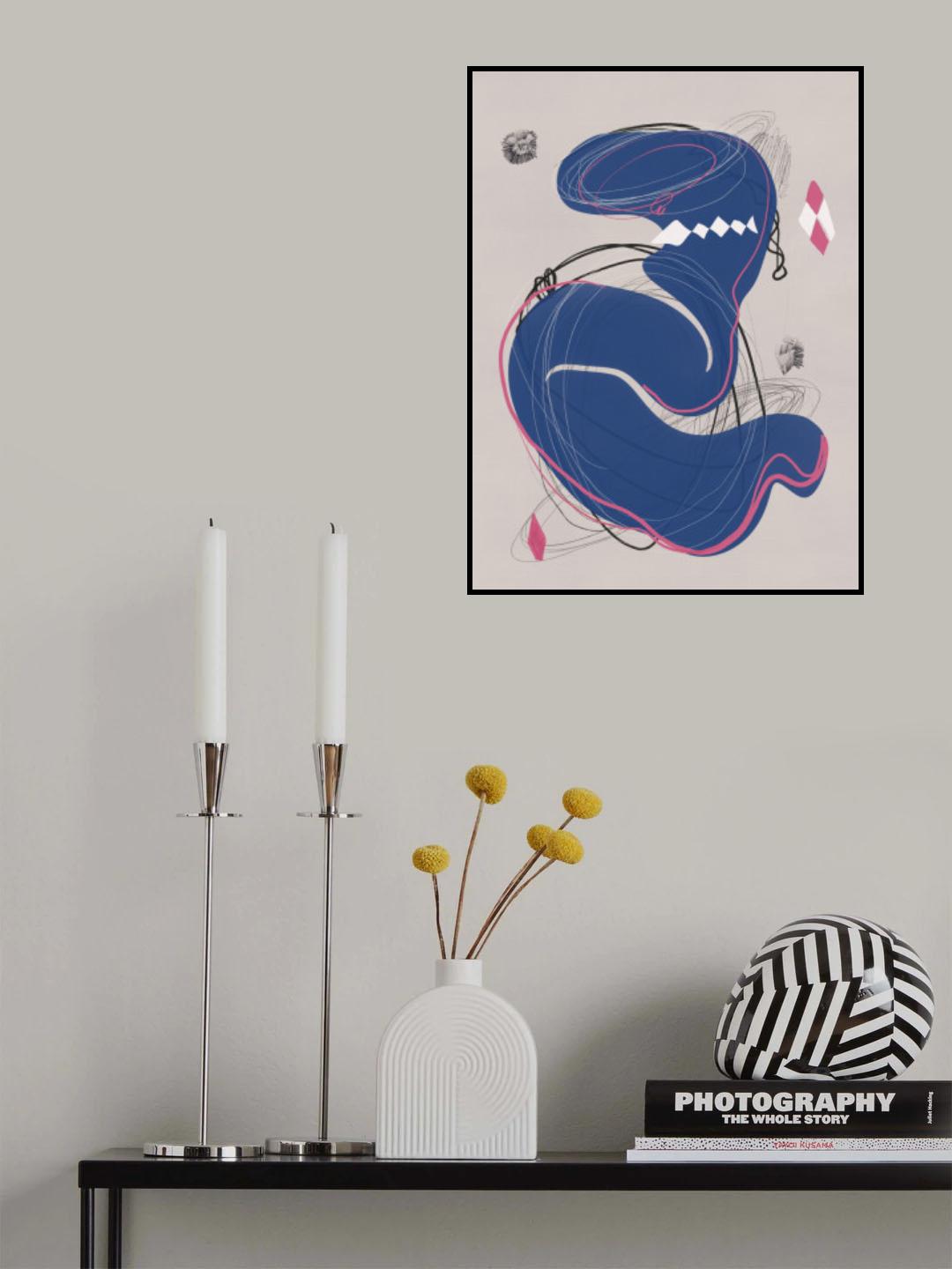 Blue Space Warp Poster och Canvastavla