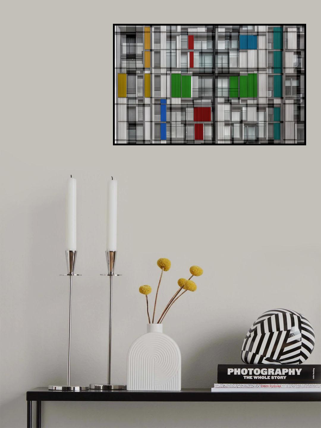 facade of colored tubes Poster och Canvastavla