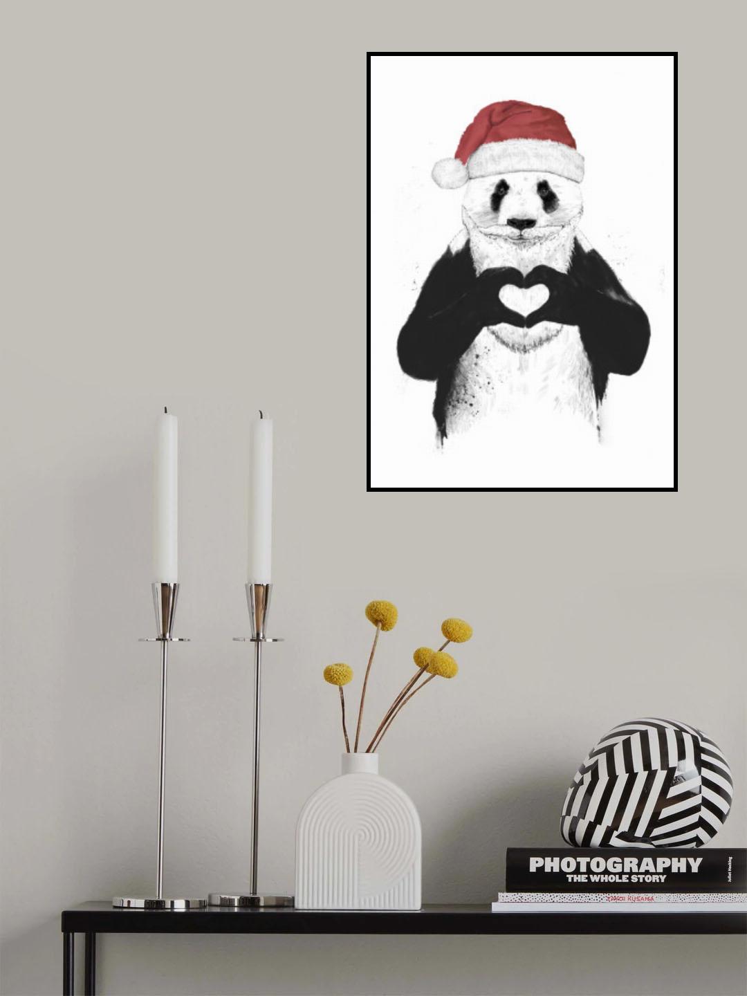 Santa panda Poster och Canvastavla