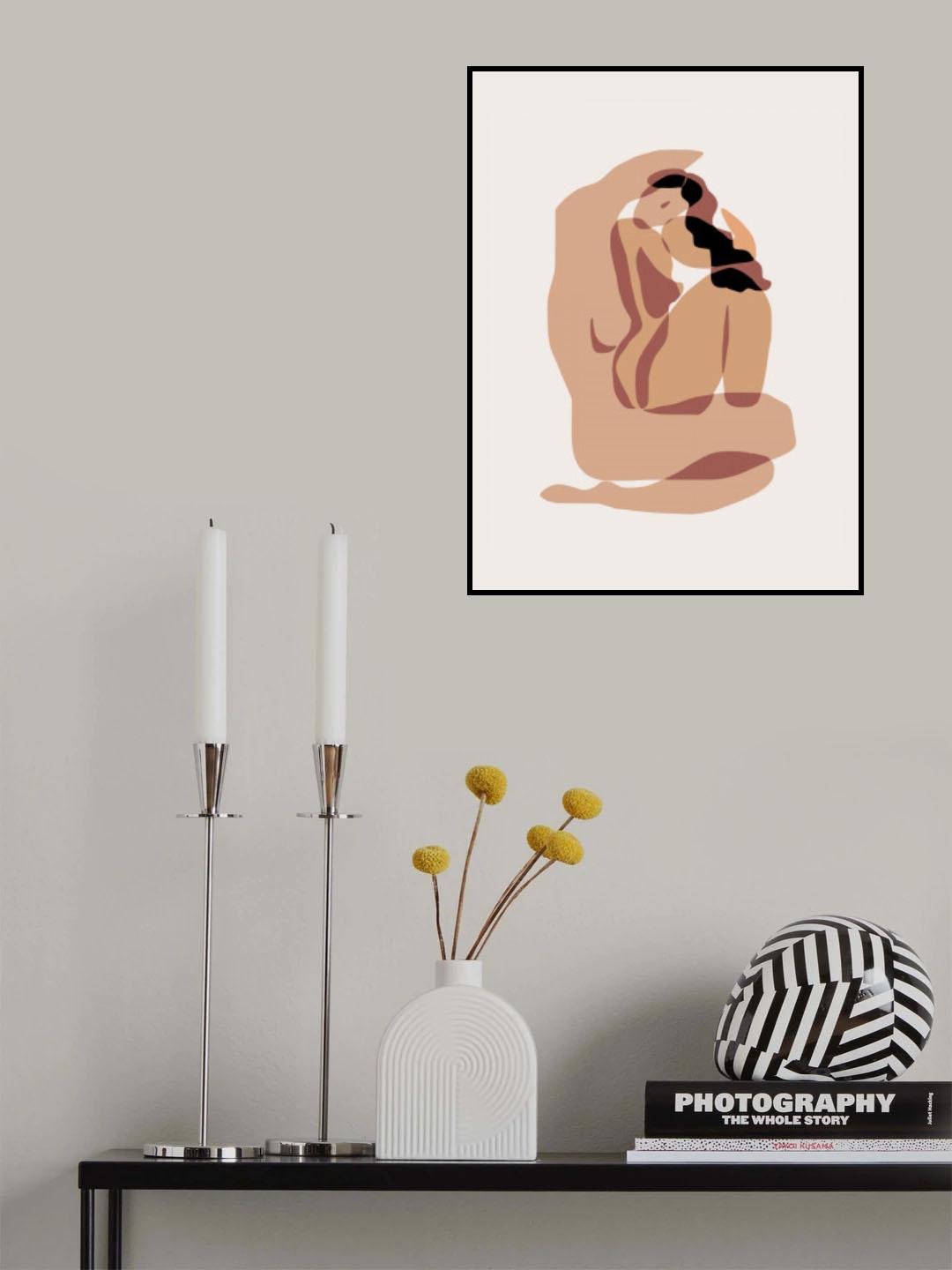 Nude Playing With Hair Poster och Canvastavla