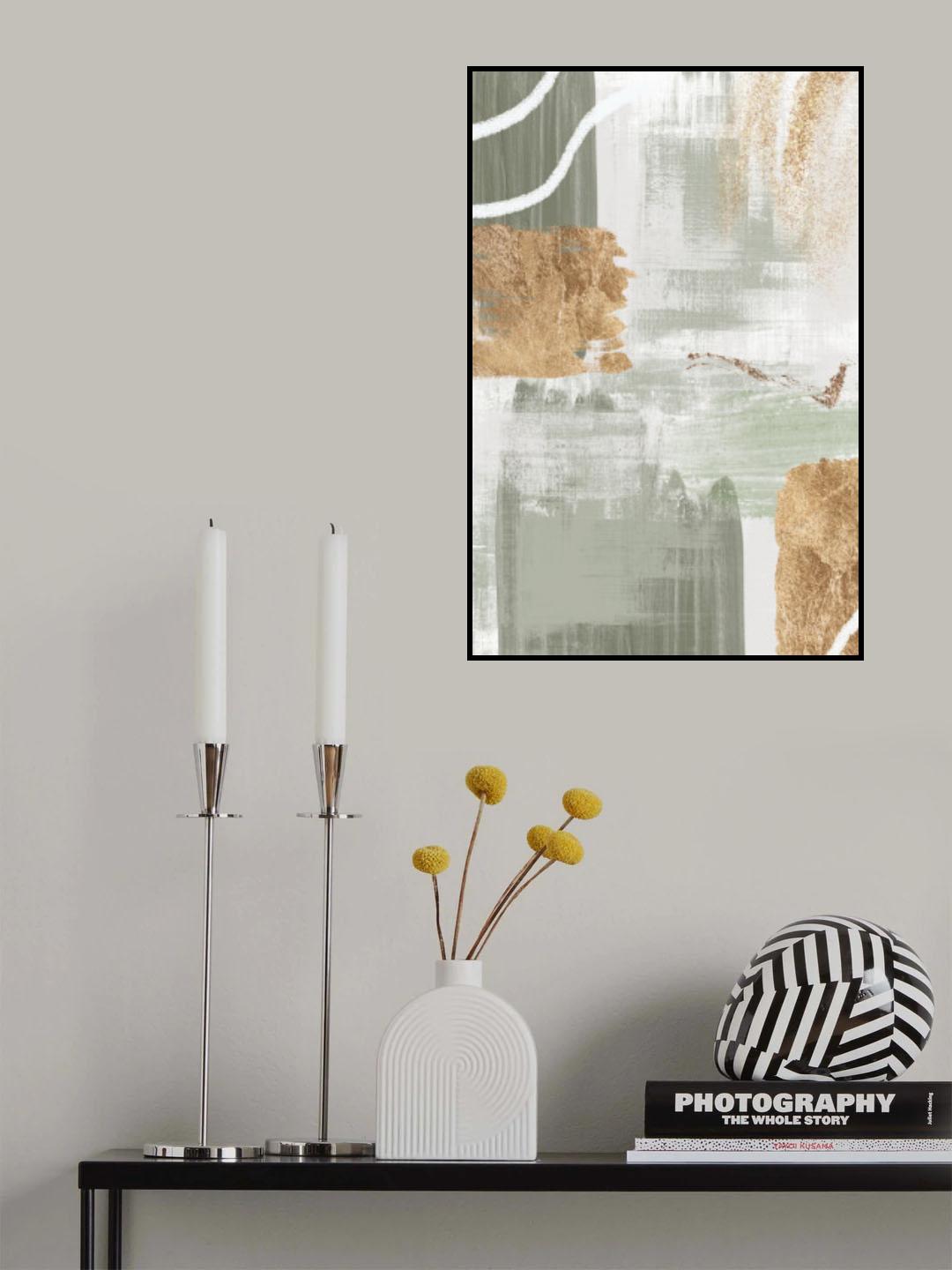 White Lines On Green 2 Poster och Canvastavla