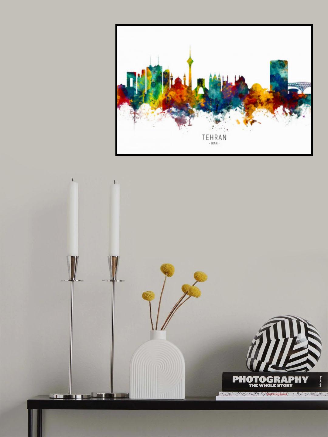 Tehran Iran Skyline Poster och Canvastavla