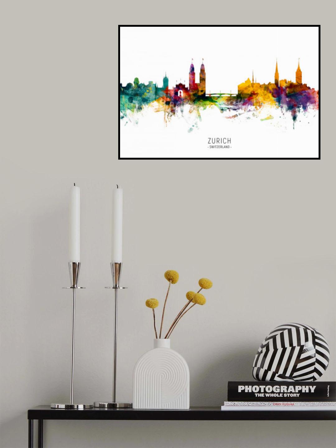 Zurich Switzerland Skyline Poster och Canvastavla