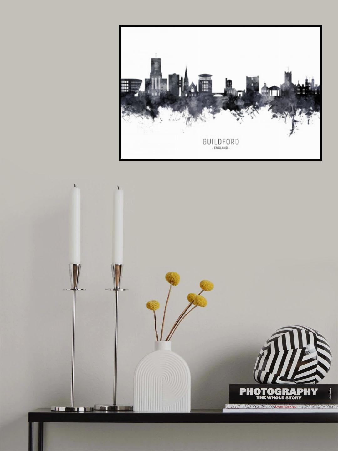 Guildford England Skyline Poster och Canvastavla