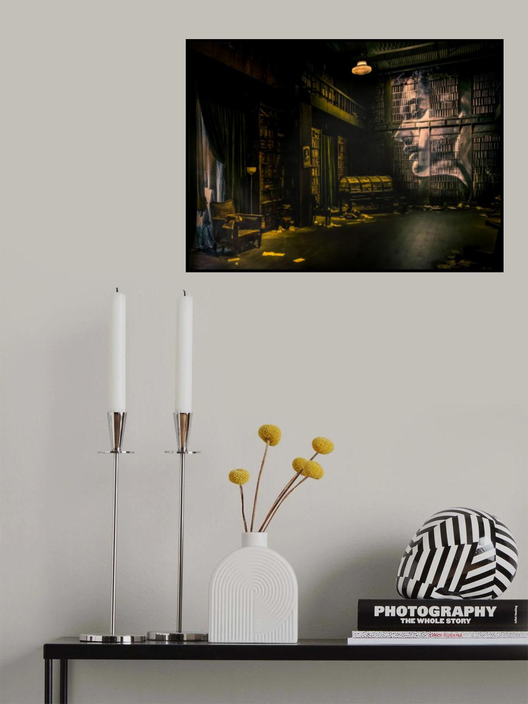 Library in Past Poster och Canvastavla