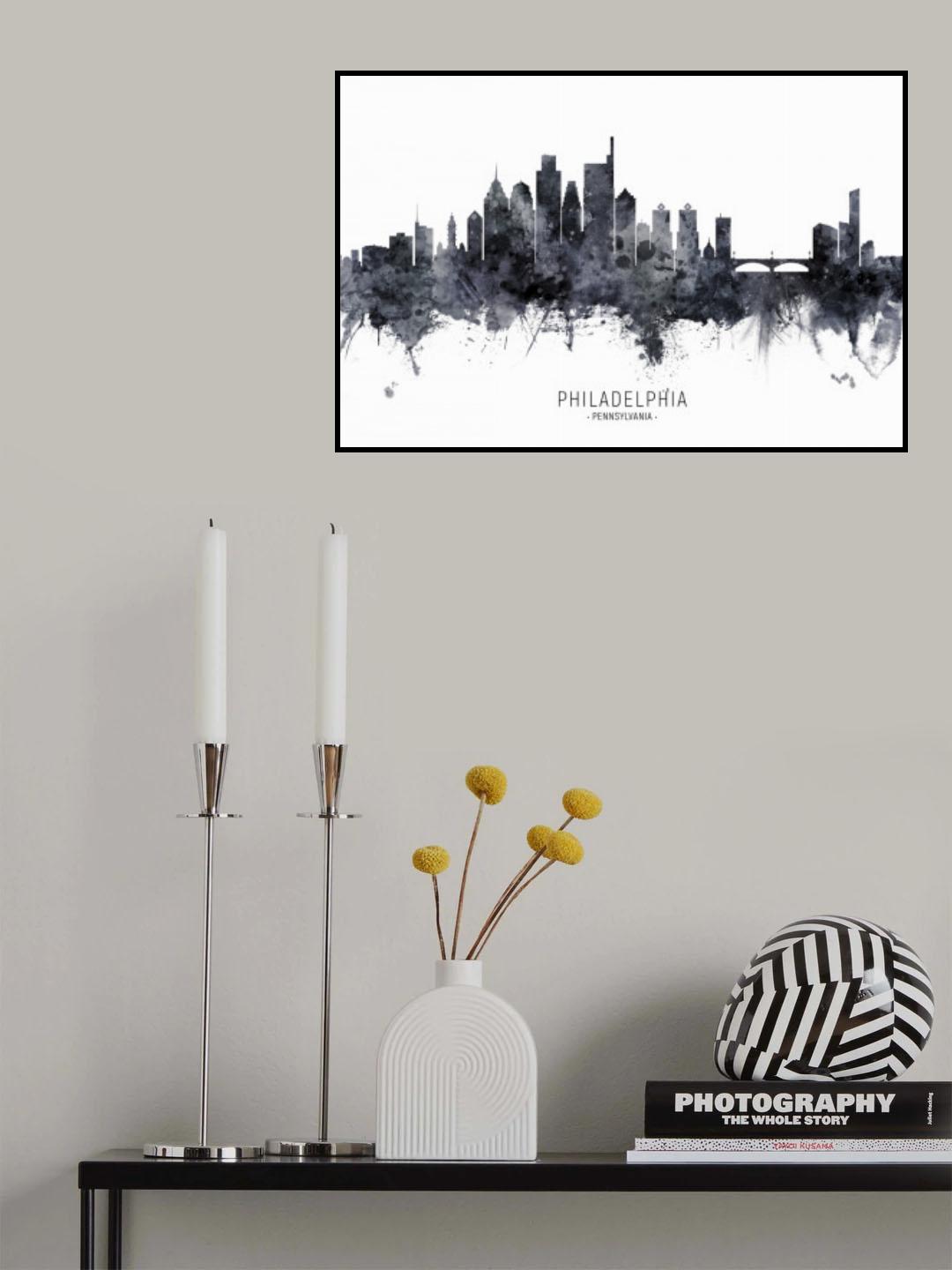 Philadelphia Pennsylvania Skyline Poster och Canvastavla
