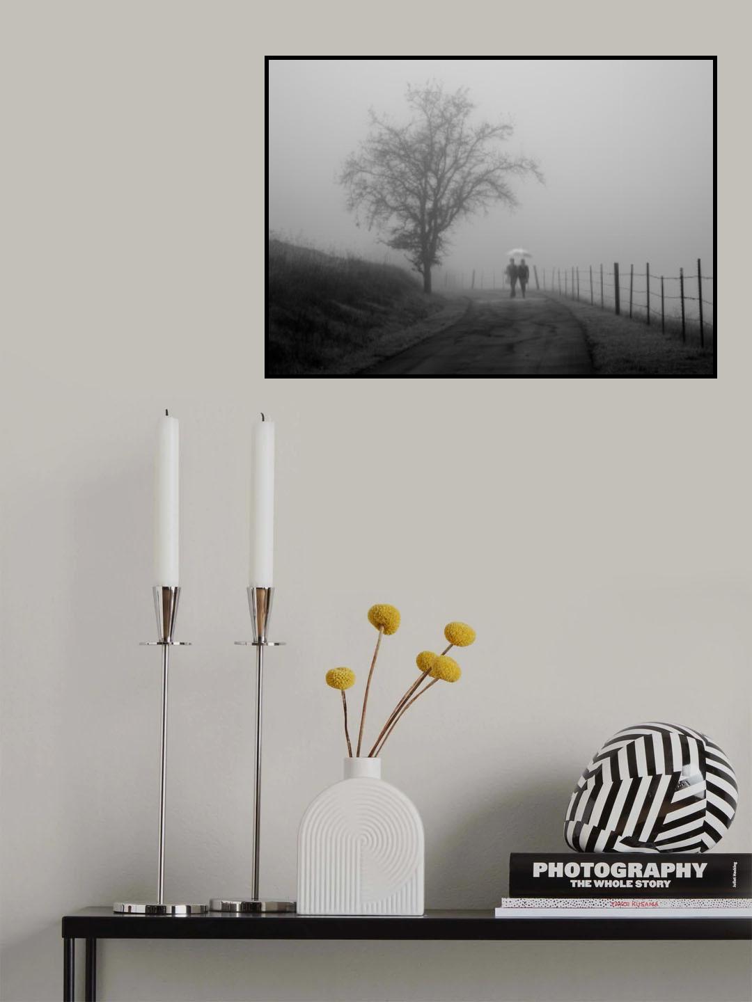 Foggy Road Poster och Canvastavla