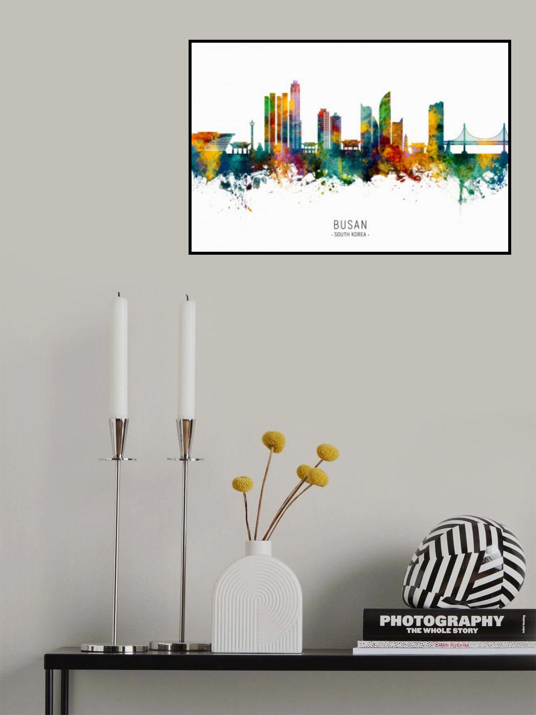 Busan Skyline South Korea Poster och Canvastavla