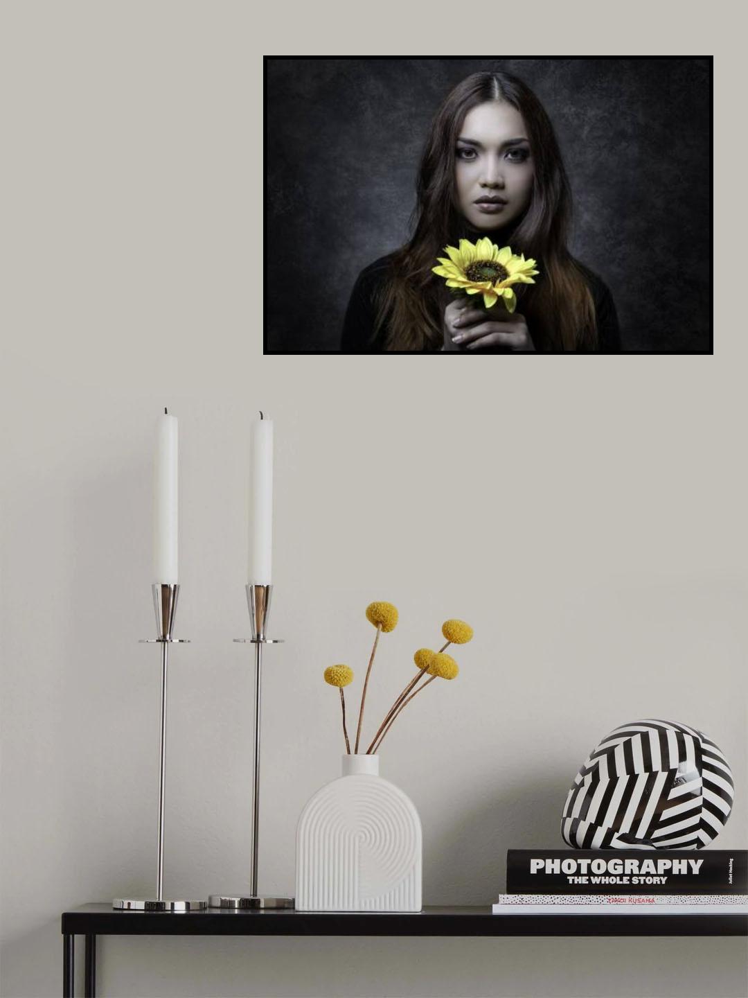 Sunflower Girl Poster och Canvastavla