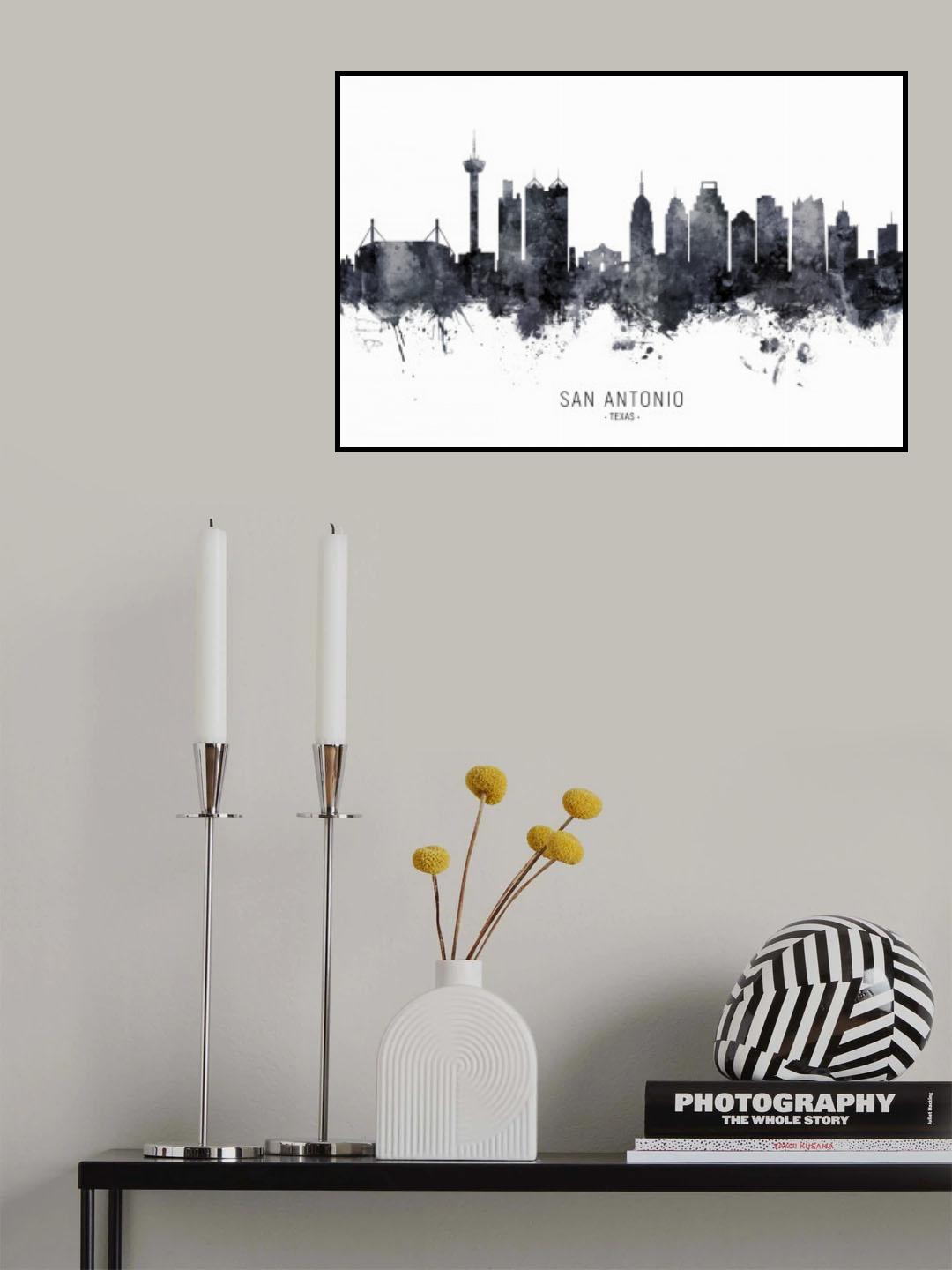 San Antonio Texas Skyline Poster och Canvastavla