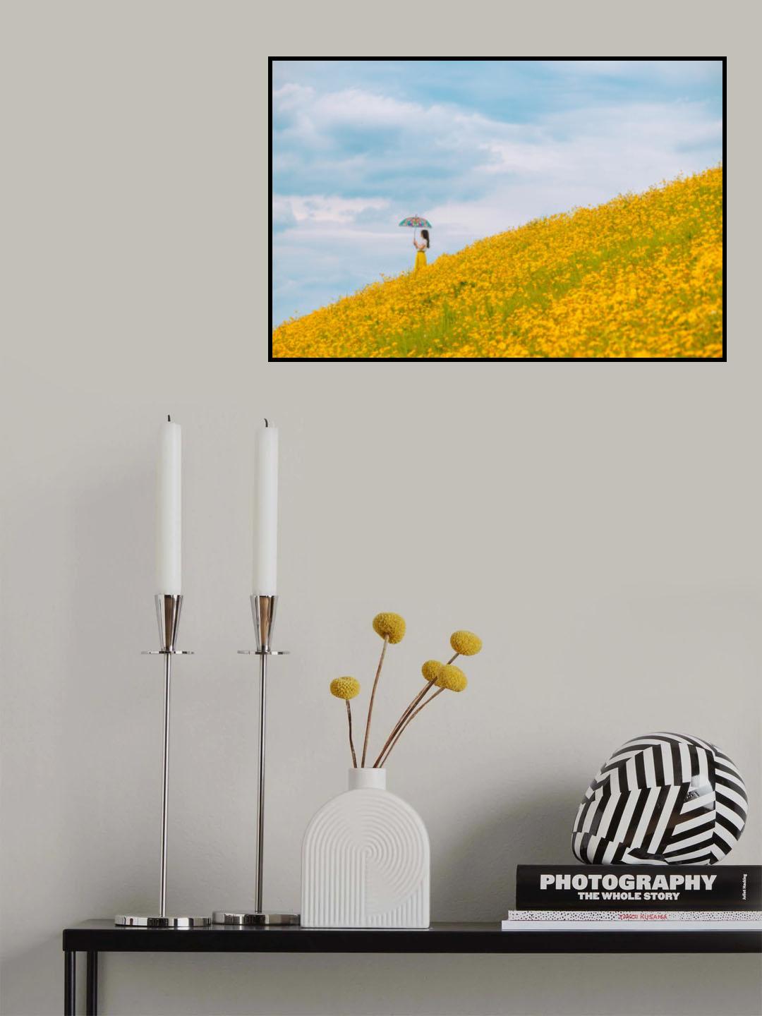 Yellow hills. wait for the rain Poster och Canvastavla