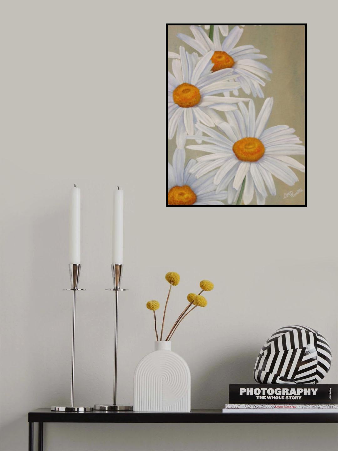 White Daisies Poster och Canvastavla