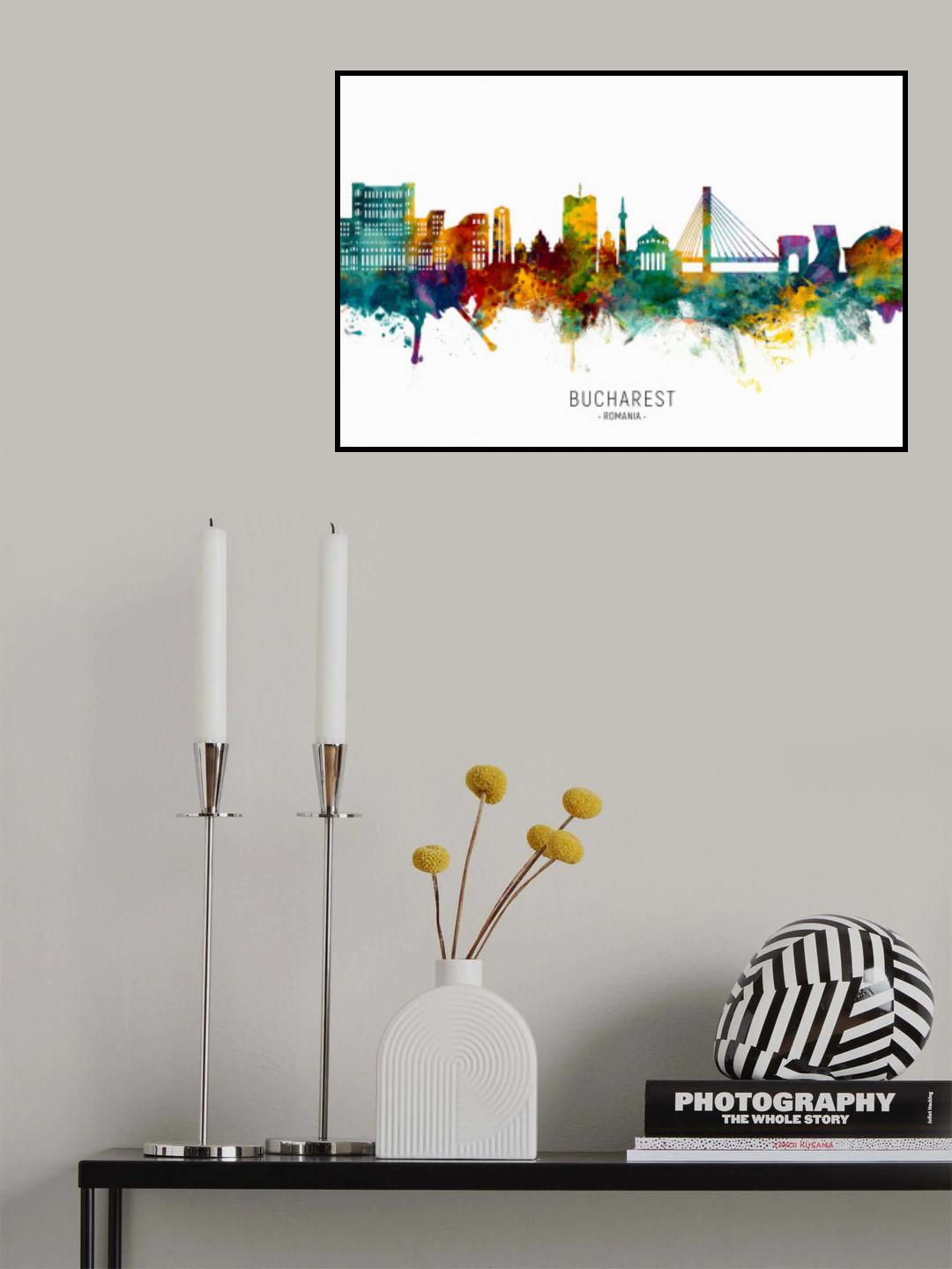 Bucharest Romania Skyline Poster och Canvastavla
