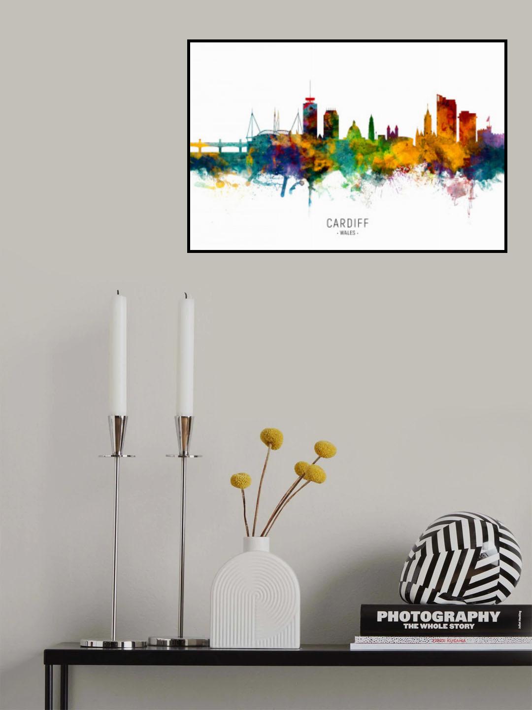 Cardiff Wales Skyline Poster och Canvastavla