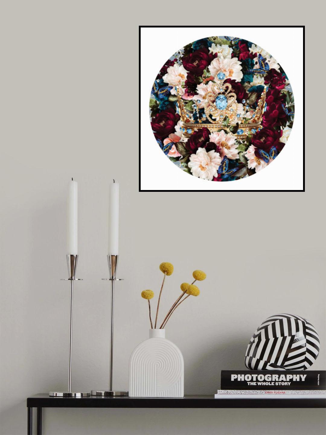 Bowie Blooms & Crown Poster och Canvastavla