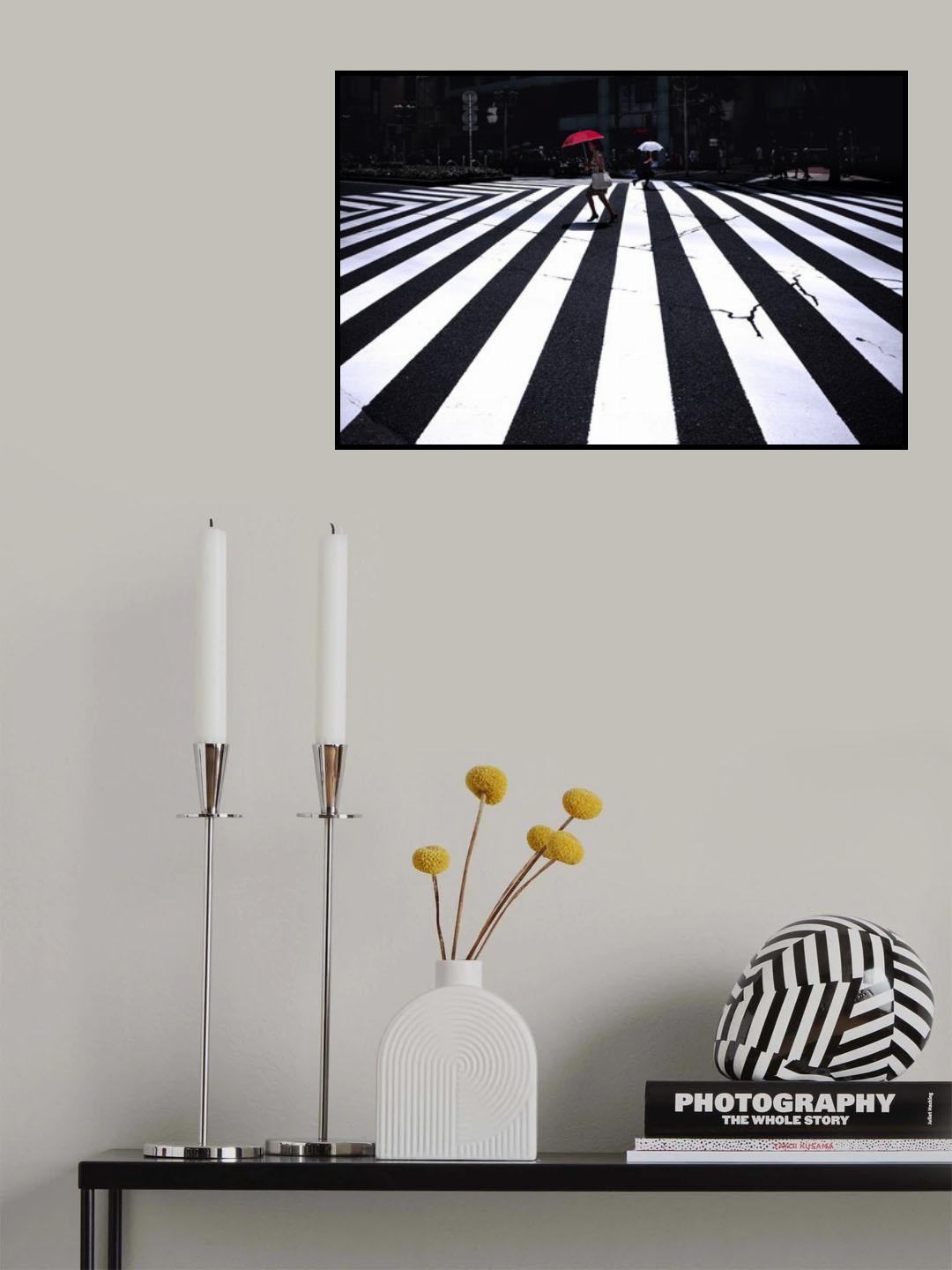 Red and white parasols Poster och Canvastavla