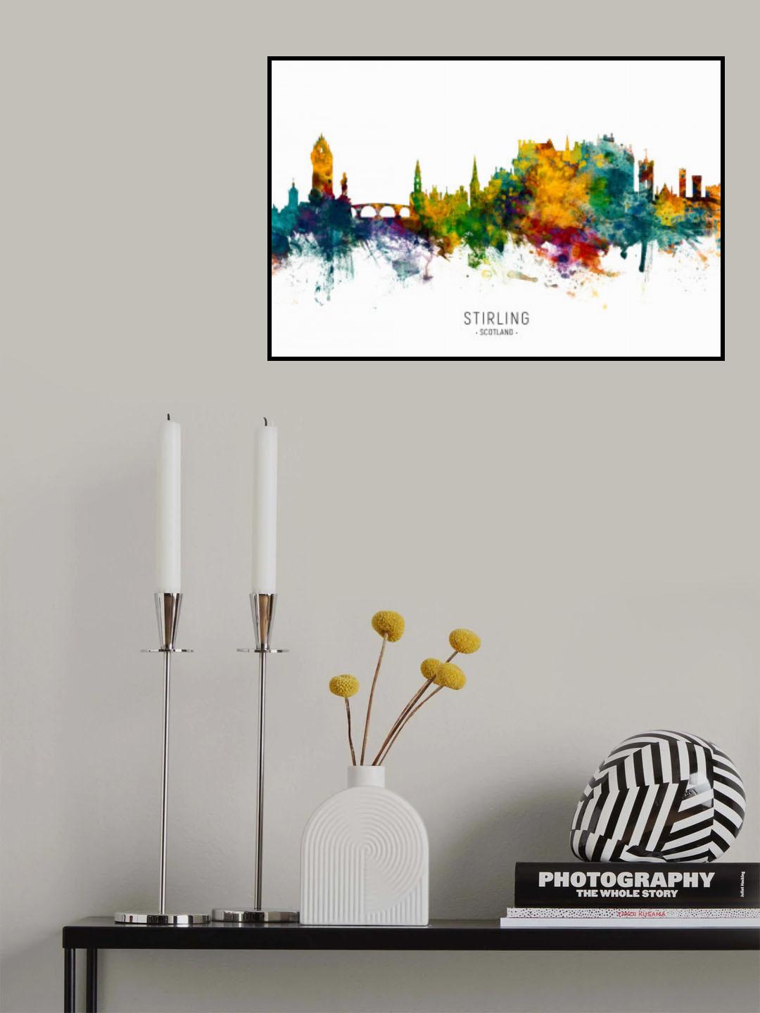 Stirling Scotland Skyline Poster och Canvastavla